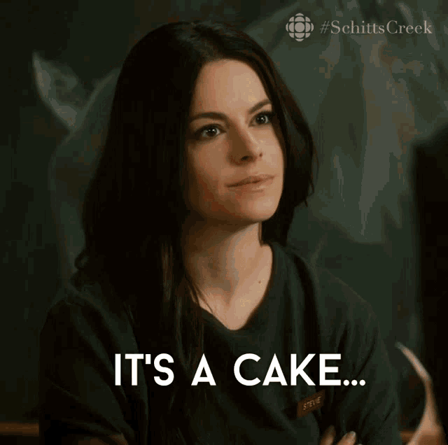 a man says it 's a torte while wearing a black shirt