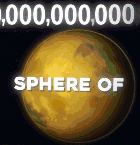 a picture of a planet with the words " sphere of " above it