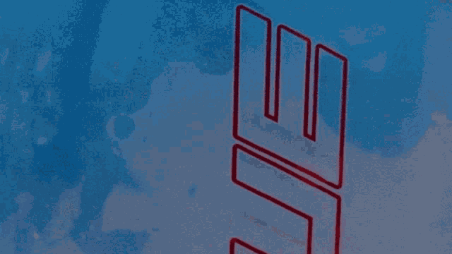 a blue background with a red outline of the letter e