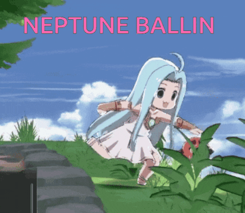 a cartoon of a girl with the words neptune ballin on it