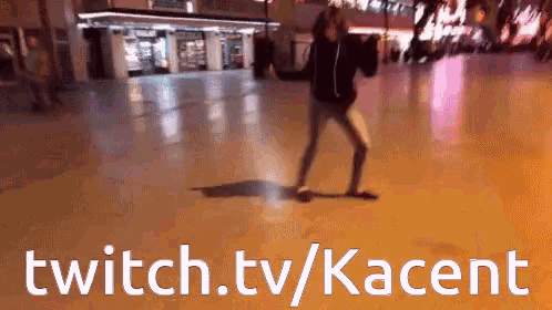 a twitch.tv/kacent advertisement with a person dancing