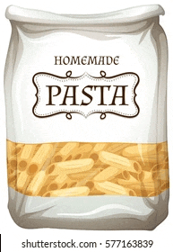 an illustration of a bag of homemade pasta