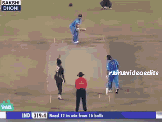 a screenshot of a sakshi dhoni game on a television screen