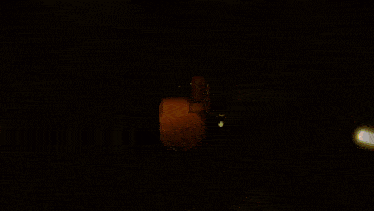 a computer generated image of a person running through a door