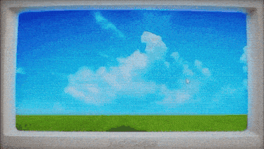 a computer screen shows a blue sky with clouds and the word rca on the bottom left