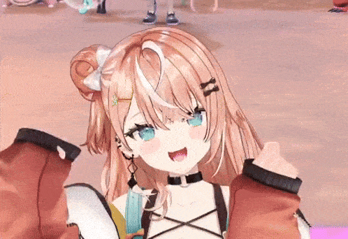 a close up of a 3d anime girl giving a thumbs up .