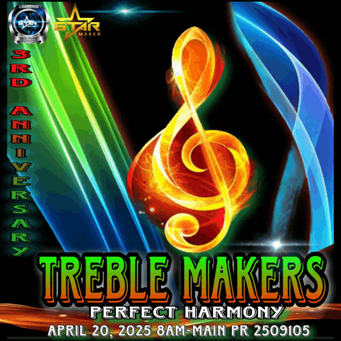 a poster for treble makers perfect harmony on april 20