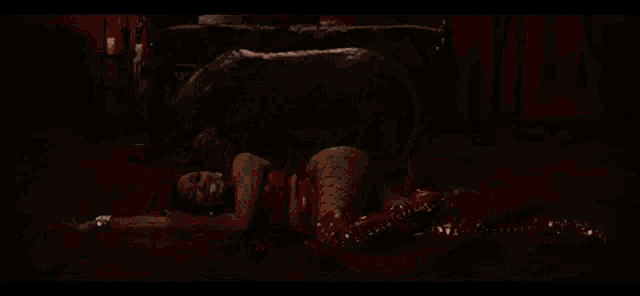 a woman is laying on a red carpet wearing red boots and stockings .