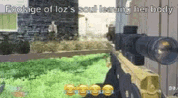 a screenshot of a video game with the words footage of loz 's soul leaving her body on it