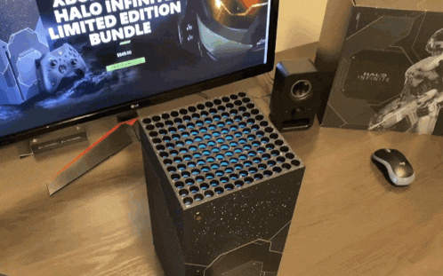 a halo infinite limited edition bundle sits on a table