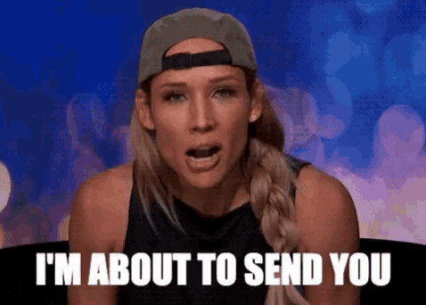 a woman wearing a baseball cap says " i 'm about to send you "