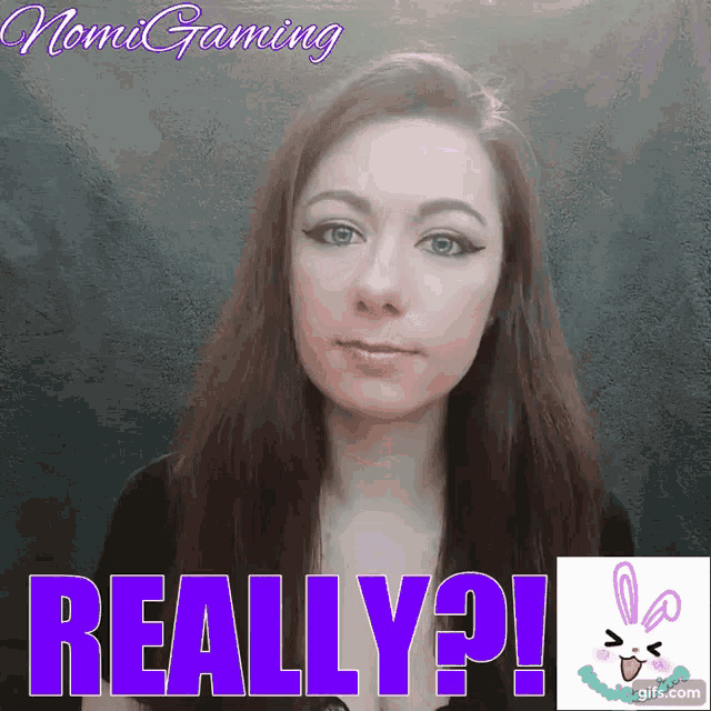 a woman is making a funny face with the words really ?