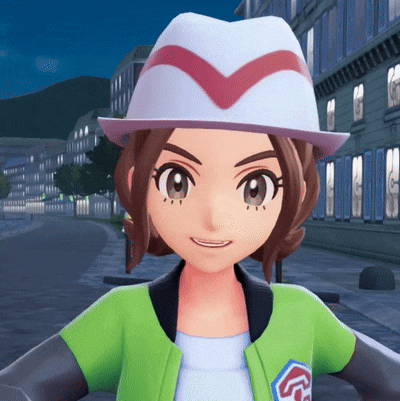 a cartoon character wearing a white hat with a red stripe on it