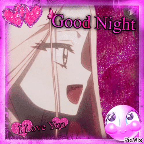 a picture of a girl with the words " good night i love you "