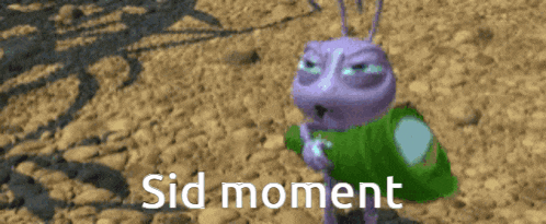 a cartoon character with the words sid moment on the bottom right