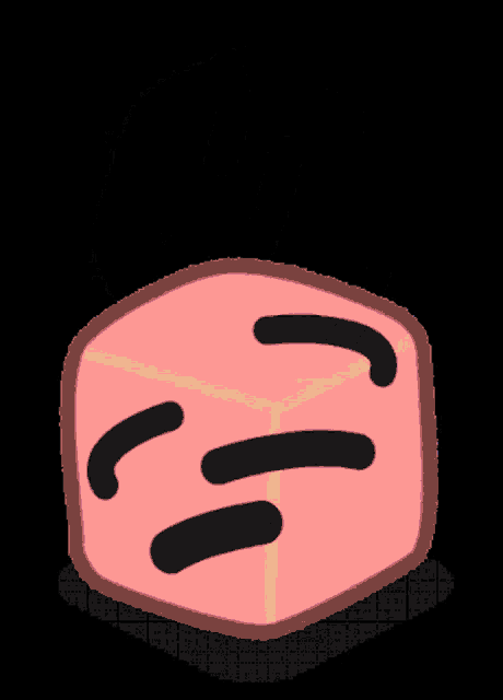 a cartoon drawing of a piece of meat with a face