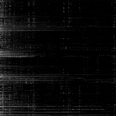 a black background with a lot of white lines and dots on it