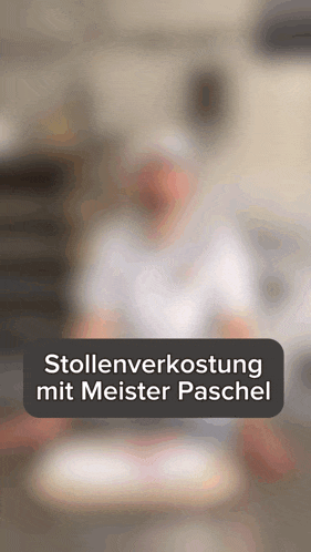 a blurred image of a man with the words " stellenverkostung mit meister paschel " on the bottom