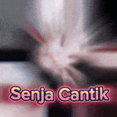 a blurred image with the words senja cantik in the center