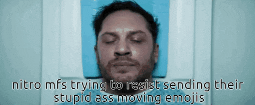 a man is laying in a hospital bed with his eyes closed and a caption that says nitro mfs trying to resist