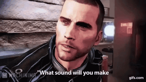 a video game character is talking about what sound will you make