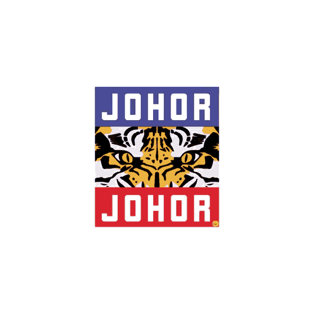 a johor logo with a tiger 's face in the center