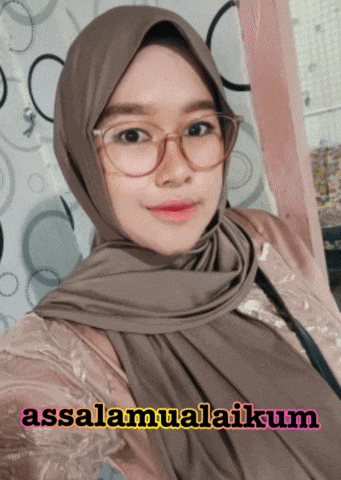 a woman wearing glasses and a hijab with the words assalamualaikum written on the bottom
