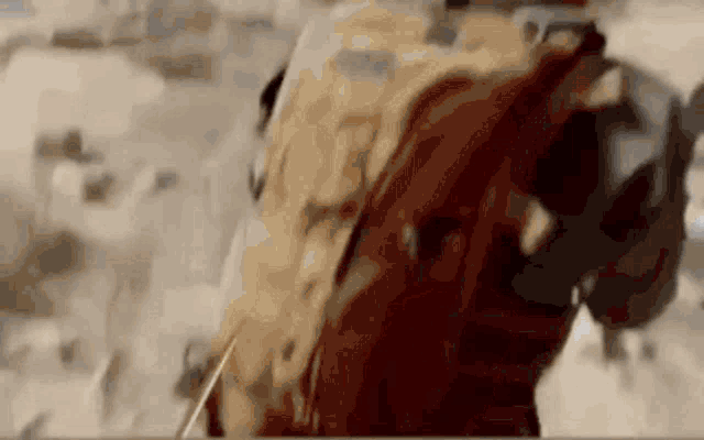 a close up of a person carrying a backpack on their back in the desert .