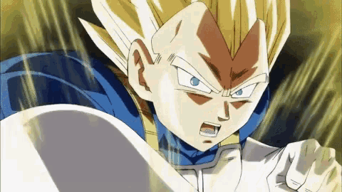 a close up of a cartoon character with a sword in his hand