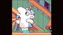 a cartoon of a unicorn with the words bought some shooeeess on it