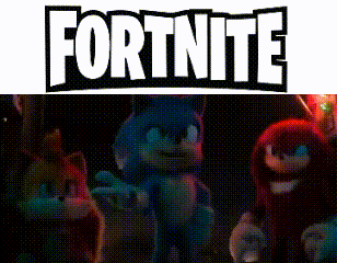 a fortnite logo next to a picture of a person