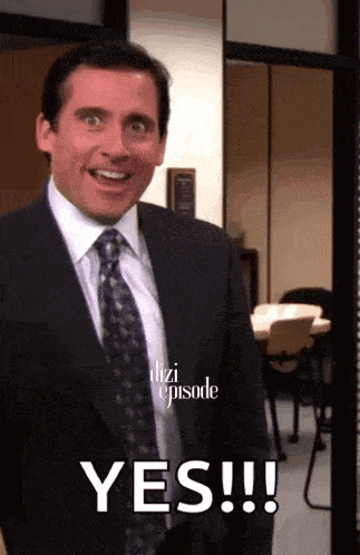 a man in a suit and tie says yes