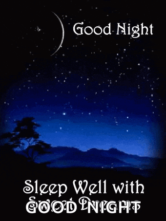 a good night greeting card with a full moon in the night sky .