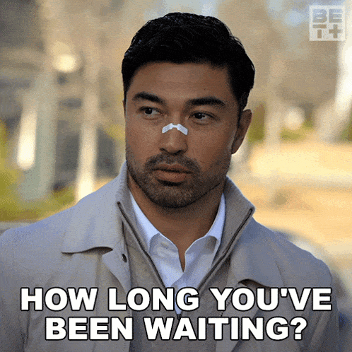 a man with a bandage on his nose is asking how long he 's been waiting