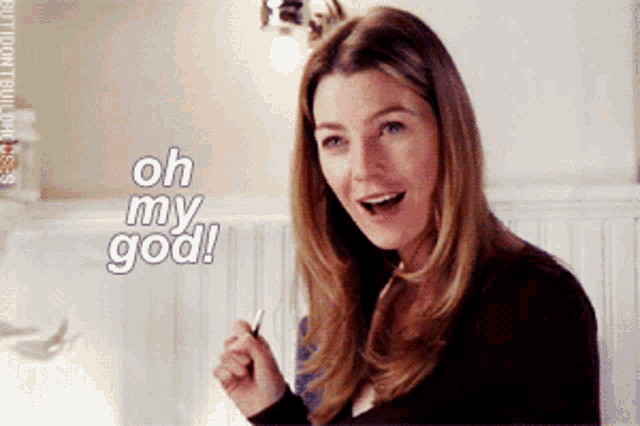 a woman says oh my god while holding a cigarette