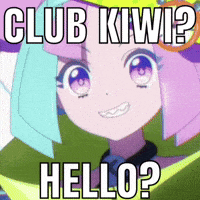 a picture of a girl with club kiwi written on it