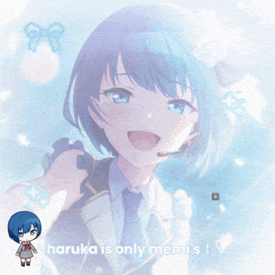 a picture of a girl with the words haruka is only memfs