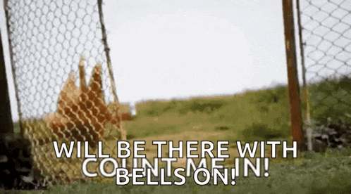 a chain link fence with the words " will be there with count me in " written on it