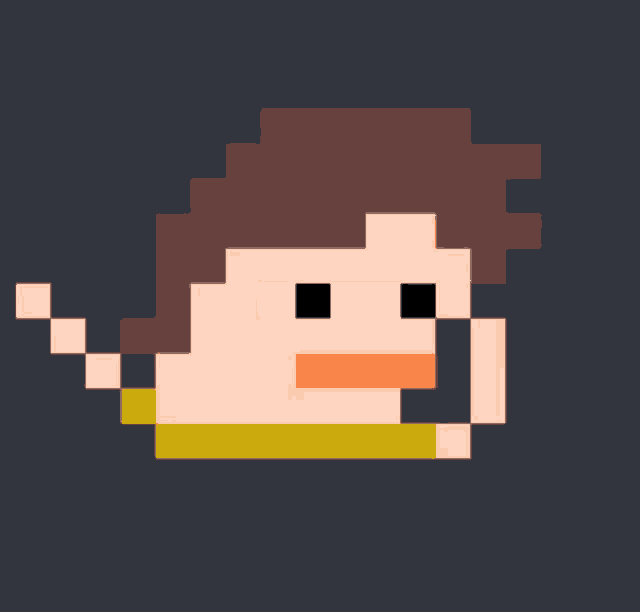 a pixel art drawing of a person talking on a phone