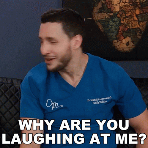 Why Are You Laughing At Me Mikhail Varshavski GIF - Why Are You Laughing At Me Mikhail Varshavski Doctor Mike GIFs