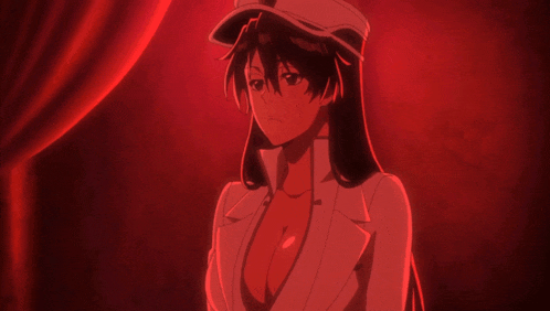 a woman with long black hair wearing a white jacket and hat