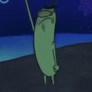 a cartoon character from spongebob squarepants is drinking milk from a bottle .