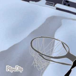 a drawing of a basketball hoop that says flipa clip on the bottom