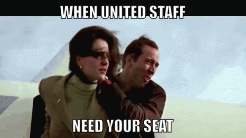 When United Staff Need You Seat Pushed GIF - When United Staff Need You Seat Pushed United Airlines GIFs