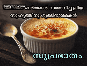 a bowl of food with a spoon next to it and the words kulfyapp.com on the top