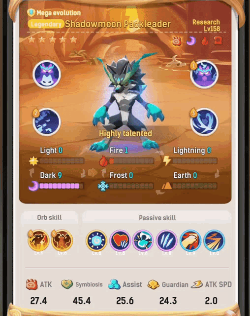 a screenshot of a game called mega evolution shows a shadowmoon packleader
