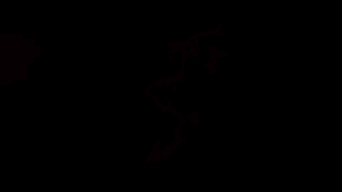 a man is looking out of a window at a ghost in the dark .