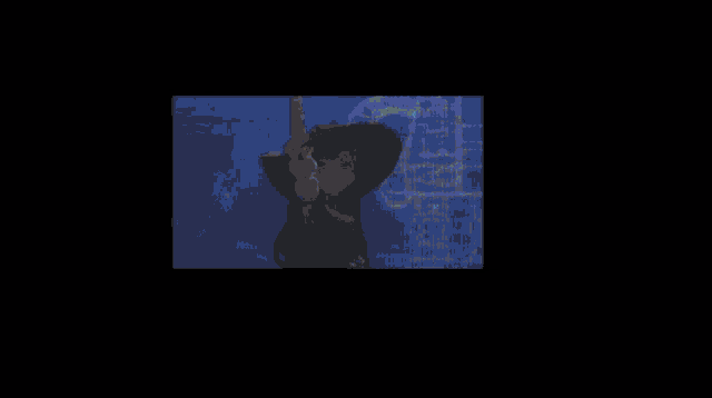 a pixel art of a woman in a green dress dancing
