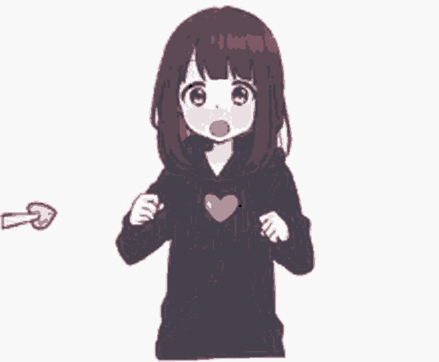 a girl in a black hoodie is yawning and holding a lollipop .