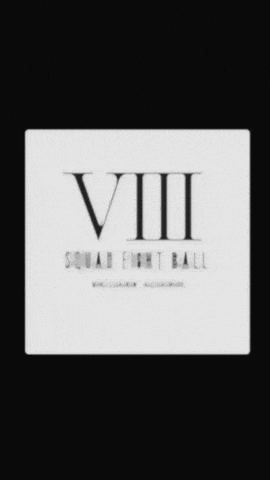 a black and white sign that says viii squad eight ball